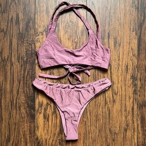 Oh Polly Purple Shimmer Bikini Set